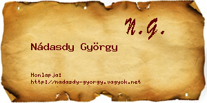 Nádasdy György névjegykártya